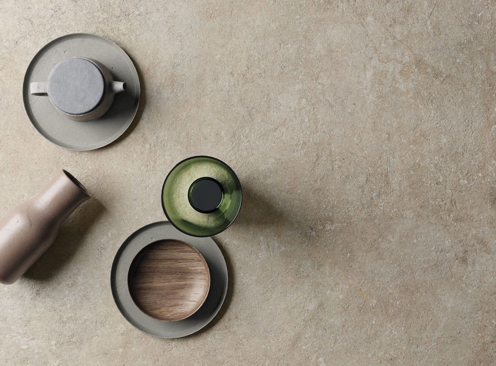 Natuursteenlook vloertegels voor de keuken — materiaaldetail